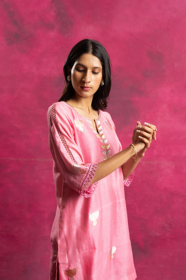 Sajgaar Co-ord Set in Pastel Pink