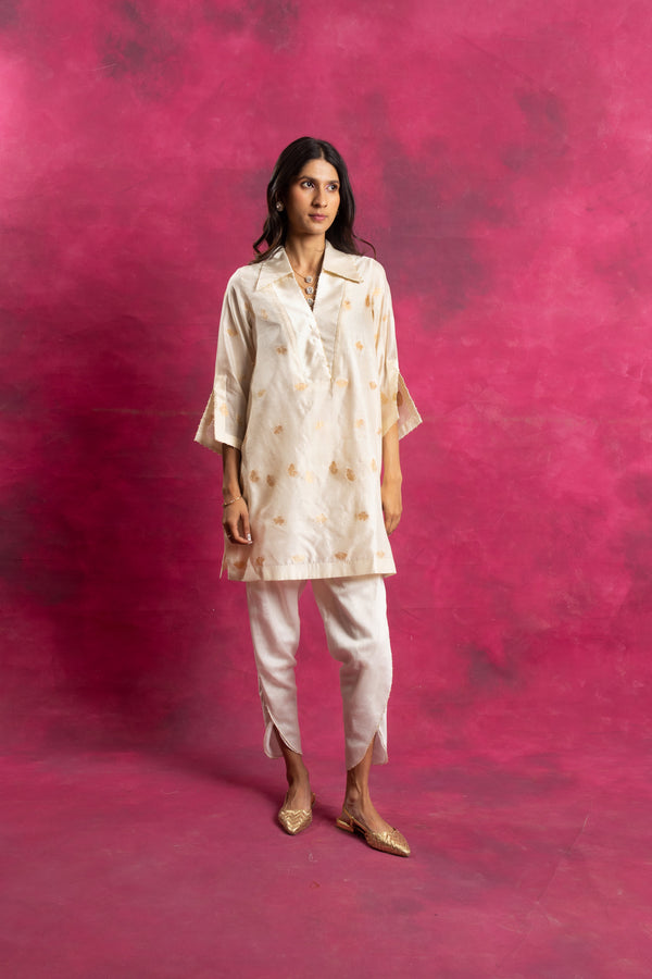 Prakrit Kurta Set in Warm White