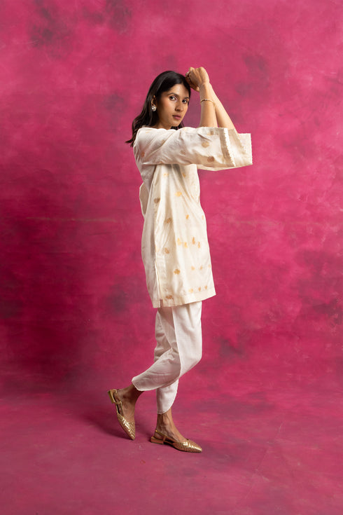 Prakrit Kurta Set in Warm White