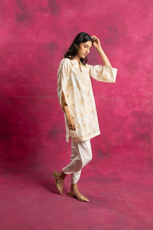 Prakrit Kurta Set in Warm White
