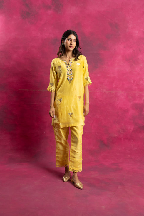 Sajgaar Co-ord Set in Butter Yellow