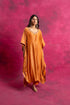 Mahak Kaftan Set in Pepper Orange
