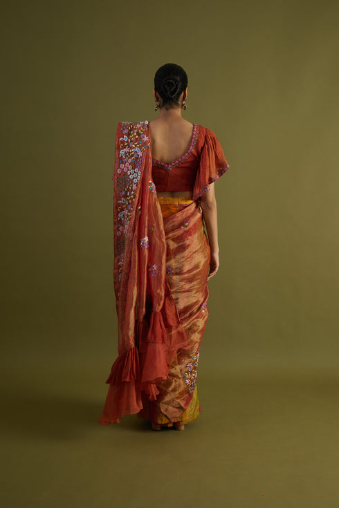 Lantana Sharara Embroidered Drape Saree