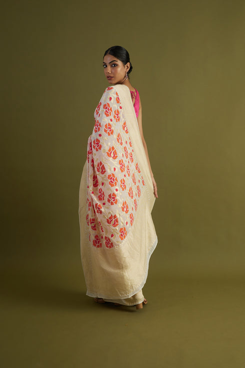 Tifli Handwoven Dyeable Saree