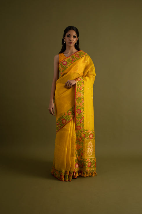 Hampi Handwoven Organza Saree