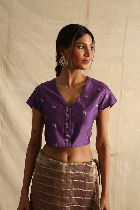 Meghna Tissue Saree in Purple