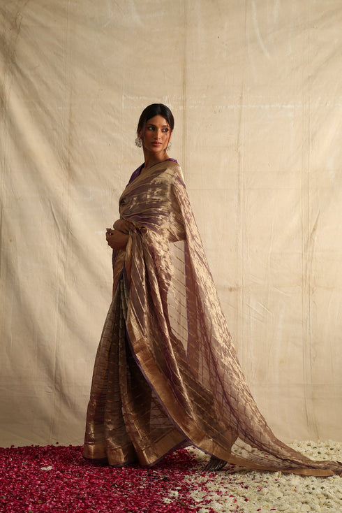 Meghna Tissue Saree in Purple