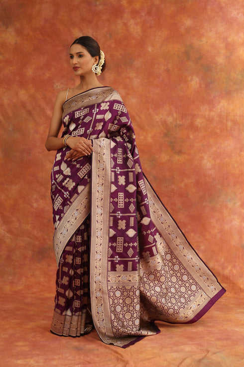 Hyacinth Handwoven Saree