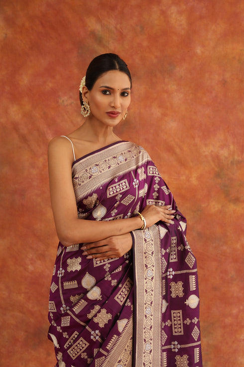 Hyacinth Handwoven Saree