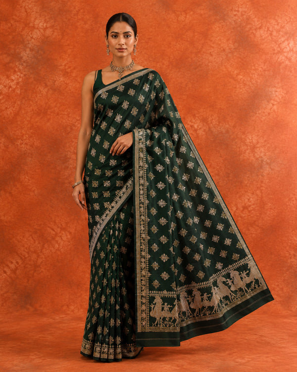 Myrtle Handwoven Silk Saree