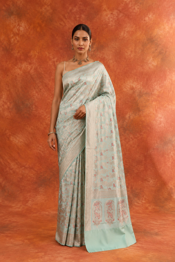 Sage Handwoven Silk Saree