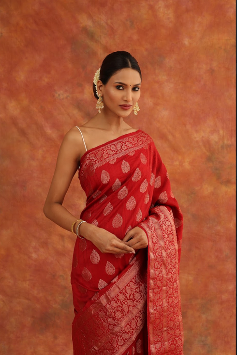 Geranium Silk Saree
