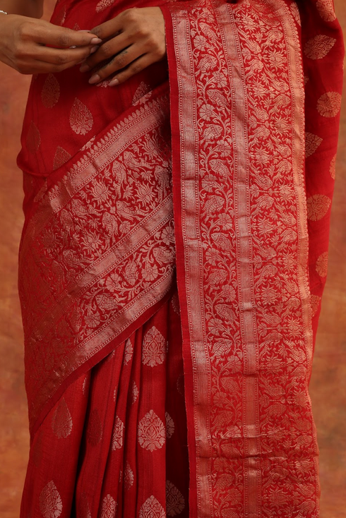 Geranium Silk Saree