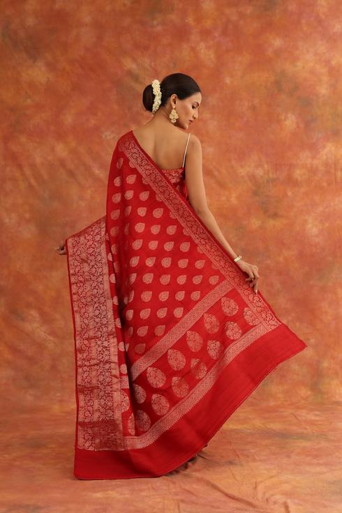 Geranium Silk Saree