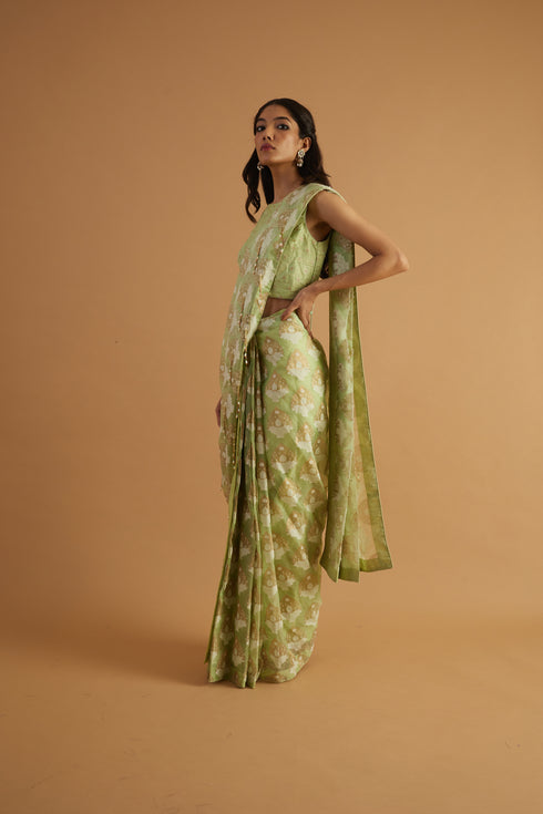 Dahlia Embroidered Skirt Drape Saree