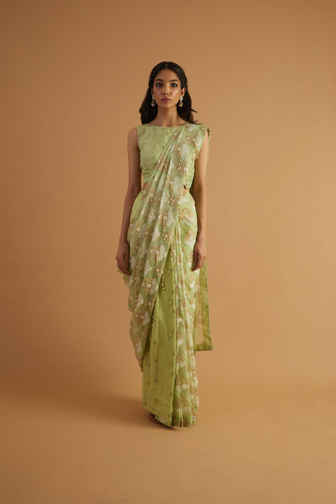 Dahlia Embroidered Skirt Drape Saree