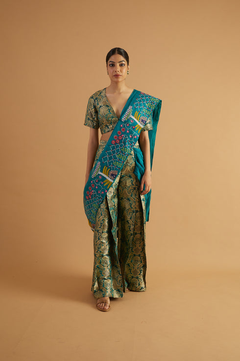 Mimosa Embroidered Drape Saree