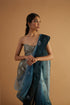 Silver Bush Organza Drape Saree