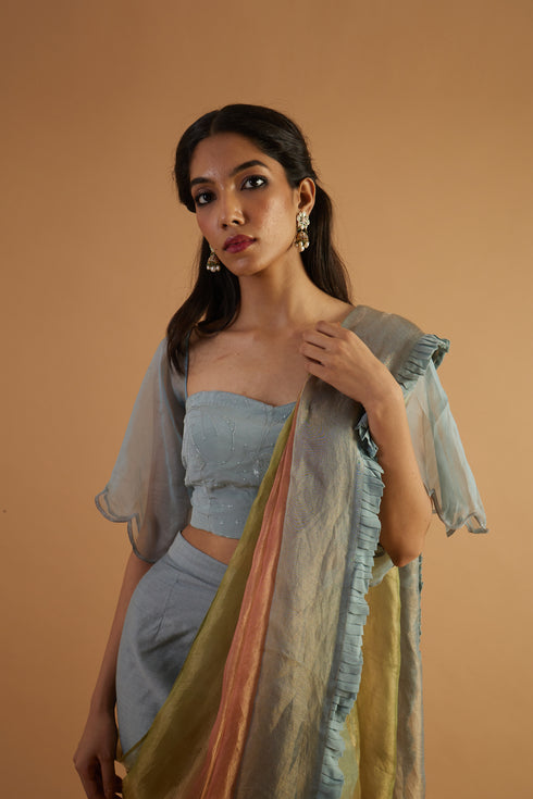 Veronica Tricolor Drape Saree