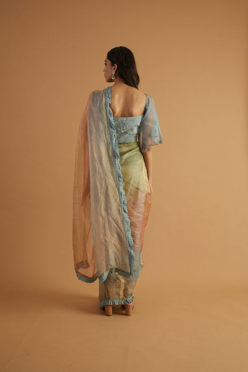 Veronica Tricolor Drape Saree