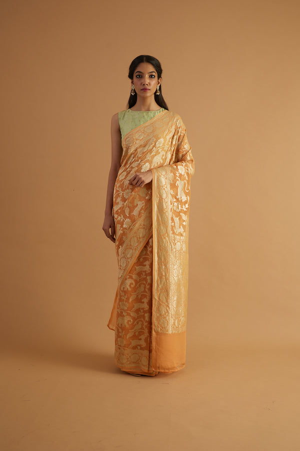 Aror Handwoven Shikargah Saree