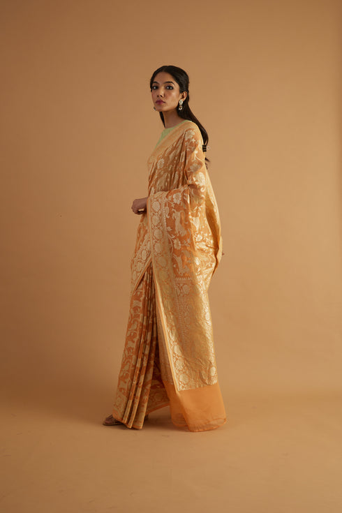 Aror Handwoven Shikargah Saree