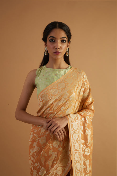 Aror Handwoven Shikargah Saree