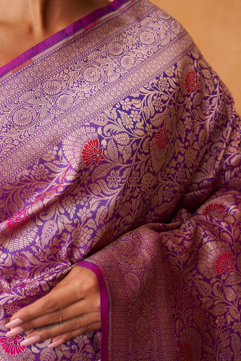 Lilac Handwoven Silk Saree