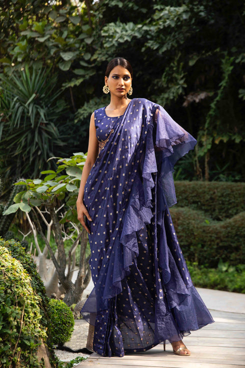 Iris Drape Ruffle Saree