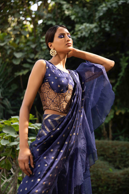 Iris Drape Ruffle Saree