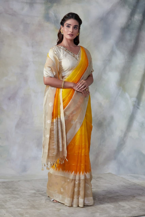 Madhurai Handwoven Organza Saree