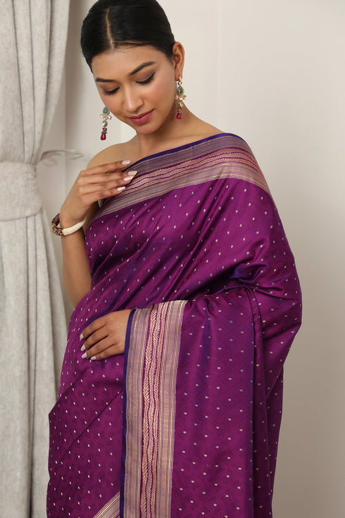 Kalibagan Handwoven Silk Saree