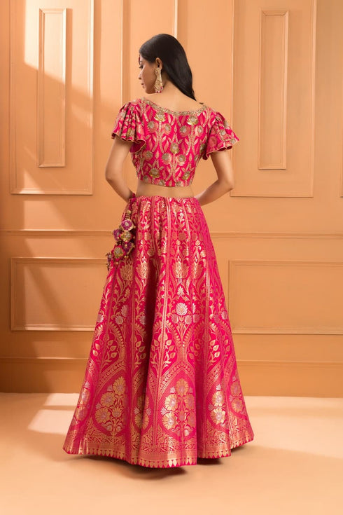 Rouge Katan Kadhwa Lehenga Set