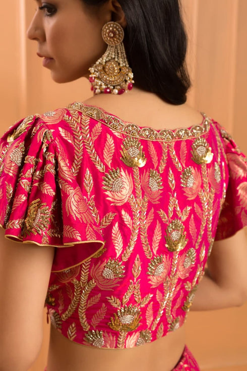 Rouge Katan Kadhwa Lehenga Set