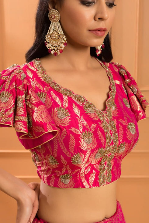 Rouge Katan Kadhwa Lehenga Set