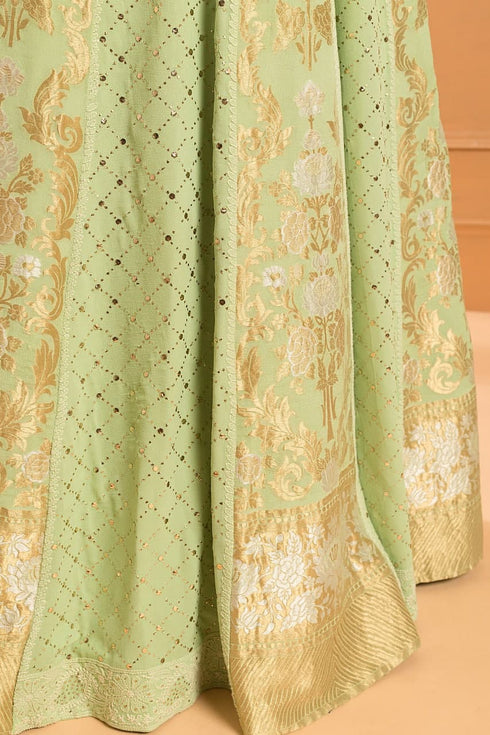 Fern Chikan Lehenga Set