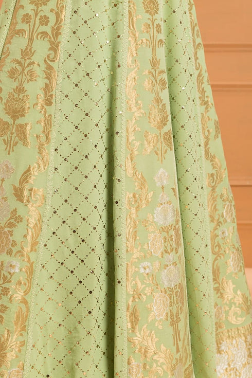 Fern Chikan Lehenga Set